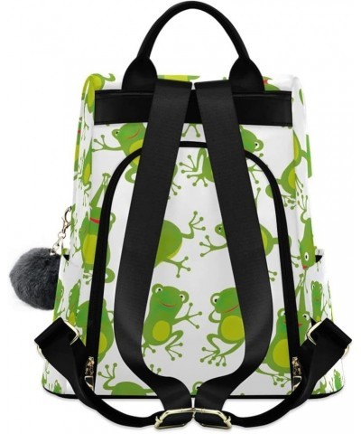 Green Jumping Frog Backpack Purse for Women Anti-theft Fashion Travel Hiking Bag Green Jumping Frog $18.89 Backpacks