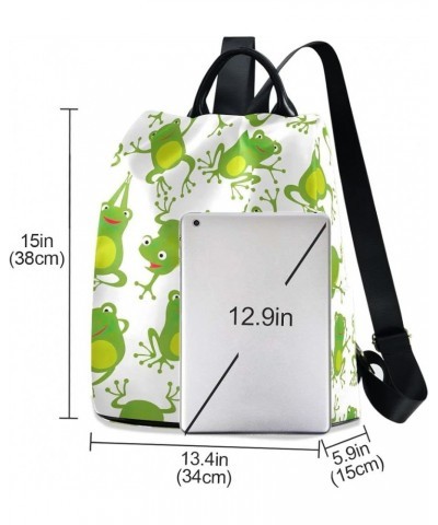 Green Jumping Frog Backpack Purse for Women Anti-theft Fashion Travel Hiking Bag Green Jumping Frog $18.89 Backpacks