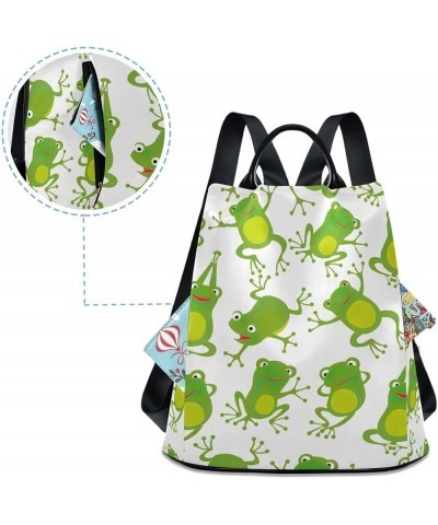 Green Jumping Frog Backpack Purse for Women Anti-theft Fashion Travel Hiking Bag Green Jumping Frog $18.89 Backpacks