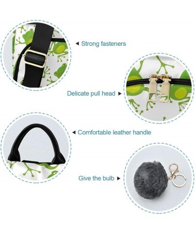 Green Jumping Frog Backpack Purse for Women Anti-theft Fashion Travel Hiking Bag Green Jumping Frog $18.89 Backpacks