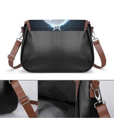 Women's Leather Flap Crossbody Purse Handbag Shoulder Bag, Sling Flap Bag for Party Christmas Pattern (224) $16.10 Satchels