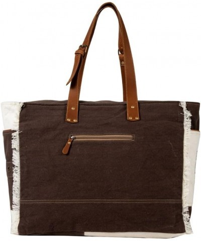 Western Leather Weekender Bag for Women - Upcycled Canvas Shoulder Bag Francais Pathway $37.10 Shoulder Bags