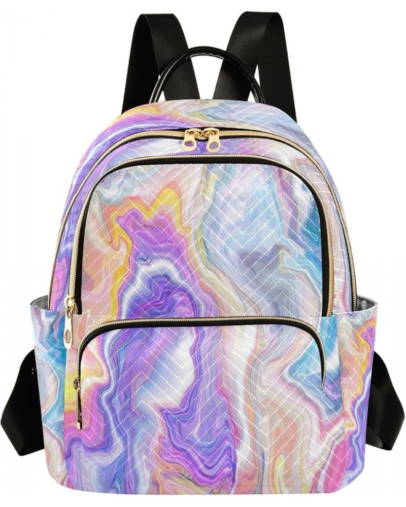 Backpack Purse for Women Abstract Colorful Marble Alcohol Ink Casual Shoulder Bag Small Backpack M Small $13.26 Backpacks