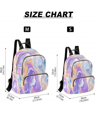 Backpack Purse for Women Abstract Colorful Marble Alcohol Ink Casual Shoulder Bag Small Backpack M Small $13.26 Backpacks