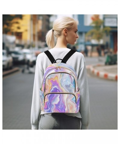 Backpack Purse for Women Abstract Colorful Marble Alcohol Ink Casual Shoulder Bag Small Backpack M Small $13.26 Backpacks