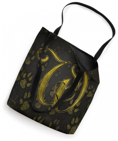 Paw Print Letter W Yellow Pet Dog Cat Animal Heart Love Name Tote Bag $10.93 Totes