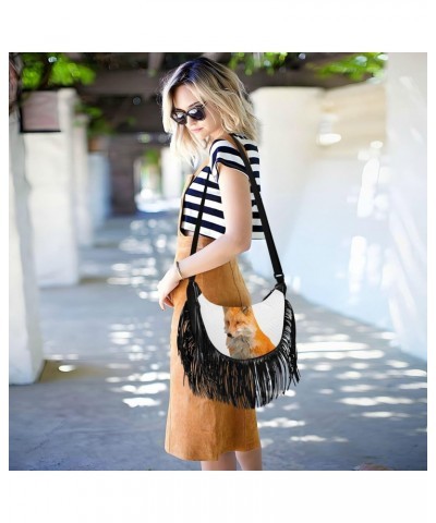 Clutch Crossbody Purses for Women Fringe Medium Crossbody Bags for Women Trendy Crossbody Flap Shoulder Bag Fox Polygon Art $...