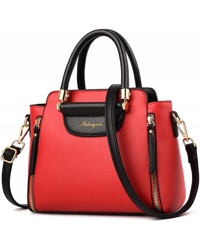 Womens Handbags and Purses Fashion Top Handle Satchel Tote PU Leather Shoulder Bags(Pink) Red $26.45 Totes