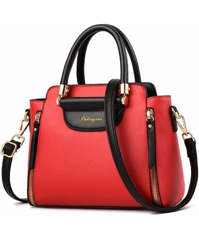 Womens Handbags and Purses Fashion Top Handle Satchel Tote PU Leather Shoulder Bags(Pink) Red $26.45 Totes