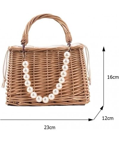 Straw Bag Summer Straw Beach Bag Straw Woven Handbags Women Summer Rattan Tote Bags Beach Basket Bag Straw Bags Women (Color ...