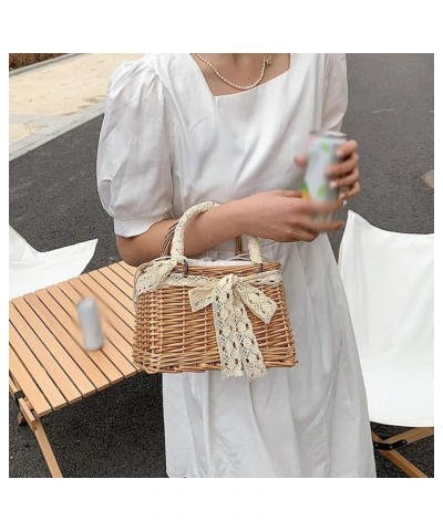 Straw Bag Summer Straw Beach Bag Straw Woven Handbags Women Summer Rattan Tote Bags Beach Basket Bag Straw Bags Women (Color ...