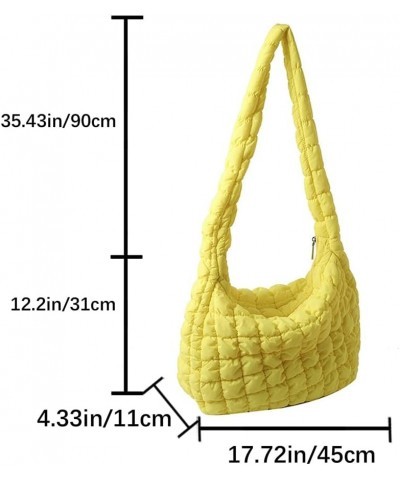 Quilted Tote Bag for Women Lightweight Quilted Padding Handbags Large Fashion Solid Color Pleated Shoulder Bag Yellow $12.41 ...