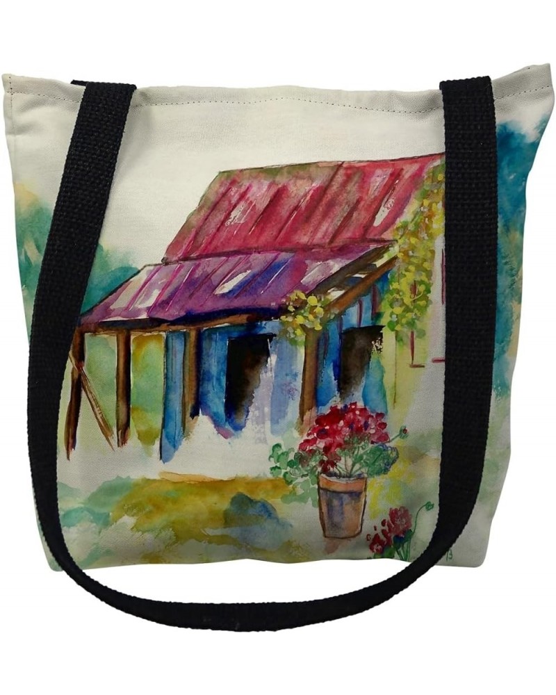 TY054S 13 x 13 in. Barn & Geranium Tote Bag - Small $22.81 Totes