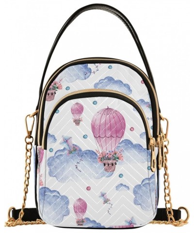 Air Balloons Clouds Crossbody Bag for Women Cell Phone Purse Wallet with Removable Chain Shoulder Handbag for Travel Work Pho...