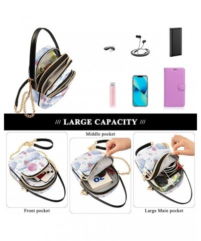 Air Balloons Clouds Crossbody Bag for Women Cell Phone Purse Wallet with Removable Chain Shoulder Handbag for Travel Work Pho...