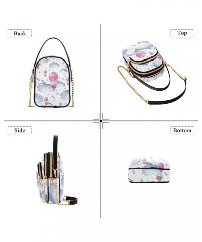 Air Balloons Clouds Crossbody Bag for Women Cell Phone Purse Wallet with Removable Chain Shoulder Handbag for Travel Work Pho...