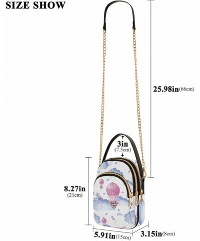 Air Balloons Clouds Crossbody Bag for Women Cell Phone Purse Wallet with Removable Chain Shoulder Handbag for Travel Work Pho...