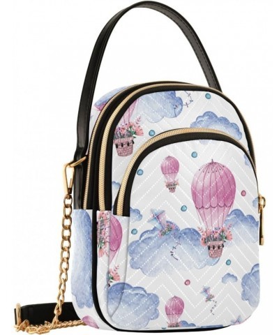 Air Balloons Clouds Crossbody Bag for Women Cell Phone Purse Wallet with Removable Chain Shoulder Handbag for Travel Work Pho...