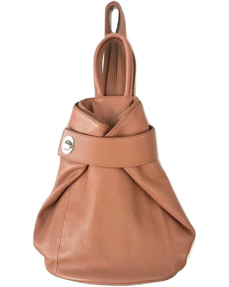 Stella Convertible Leather Backpack Purse – Casual Travel Tote Bag (Black) Cognac Tan $56.35 Backpacks