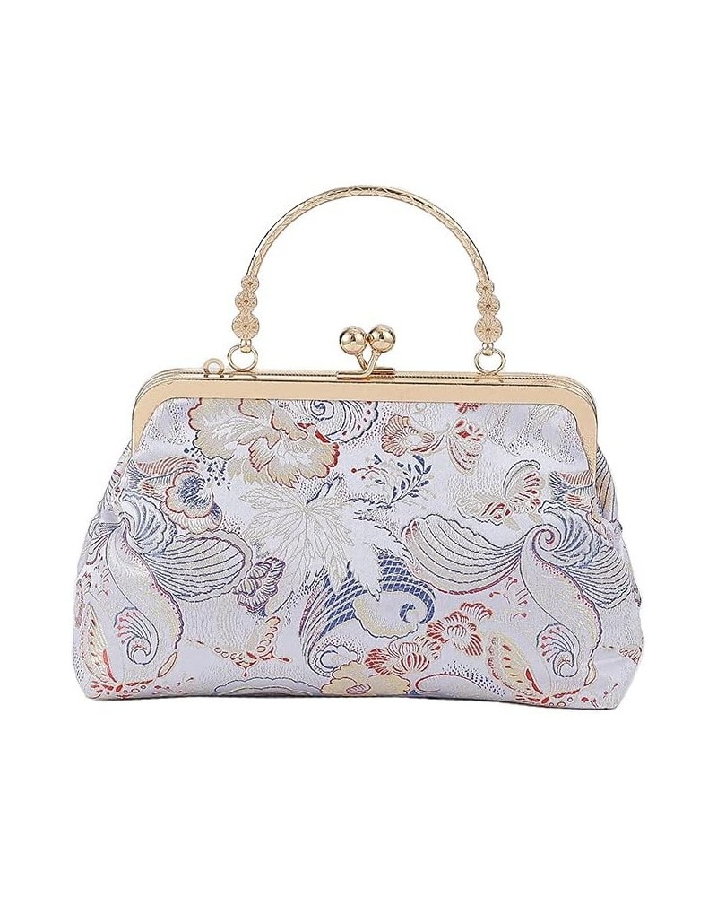 Women Elegant Purse Chinese Handmade Classical Embroidery Purse Pink Cranes $18.87 Clutches