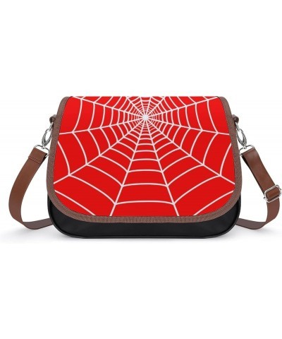 Spider Web Women Leather Expandable Travel Crossbody Adjustable Strap $20.93 Crossbody Bags