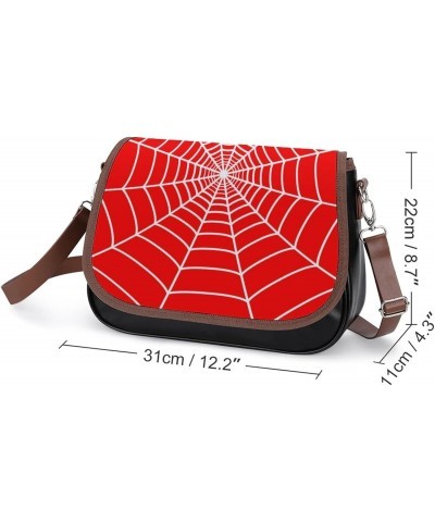 Spider Web Women Leather Expandable Travel Crossbody Adjustable Strap $20.93 Crossbody Bags