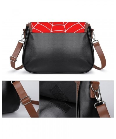 Spider Web Women Leather Expandable Travel Crossbody Adjustable Strap $20.93 Crossbody Bags