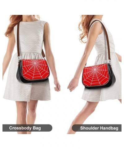 Spider Web Women Leather Expandable Travel Crossbody Adjustable Strap $20.93 Crossbody Bags