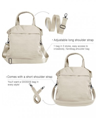 New Crossbody Bag Women's Casual Bag Light Large Bag Nylon Cloth Handbag Versatile Shoulder Bag Beige $13.74 Hobo Bags