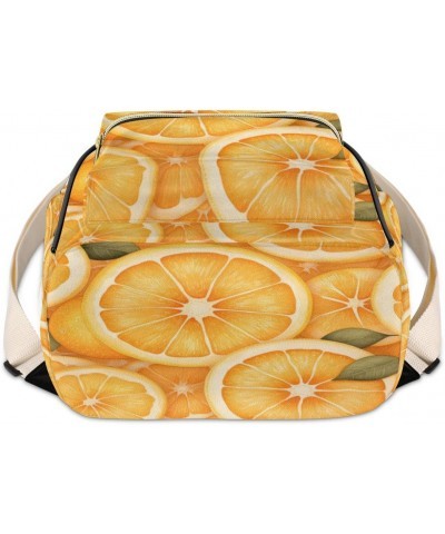 Orange Lemon Fruit Custom Mini Backpack Purse for Women Personalized Fashion Leather Small Backpack Shoulder Handbag Travel B...