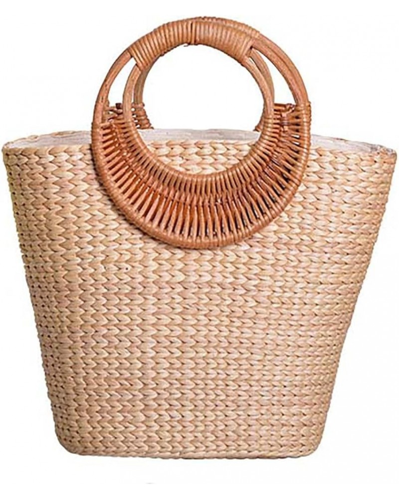 Straw Tote Bag for Women Handmade Straw Rattan Woven Handbag Summer Beach Bag Moon Shape Tote Bag Rattan Clutch Purse Totebag...