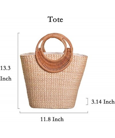 Straw Tote Bag for Women Handmade Straw Rattan Woven Handbag Summer Beach Bag Moon Shape Tote Bag Rattan Clutch Purse Totebag...