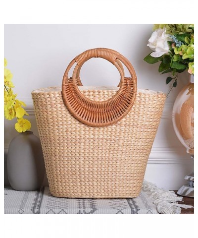 Straw Tote Bag for Women Handmade Straw Rattan Woven Handbag Summer Beach Bag Moon Shape Tote Bag Rattan Clutch Purse Totebag...