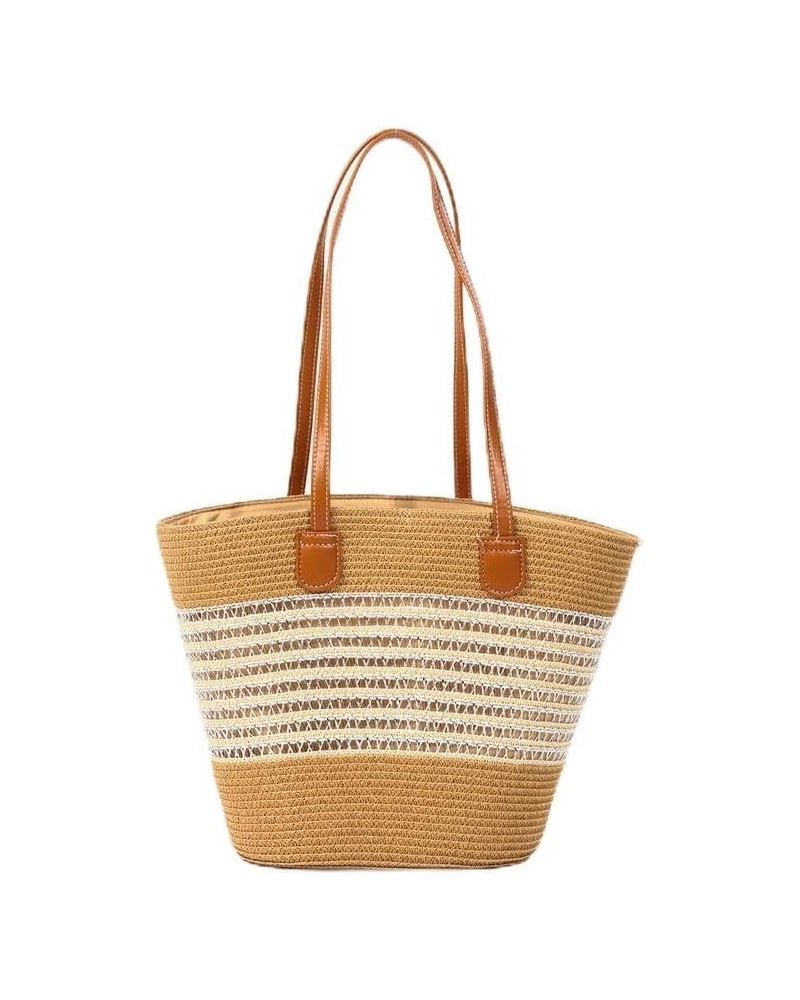 Women's Large Summer Beach Straw Tote Bags Woven Shoulder Bag Travel Beach Hobo Handbag Handmade Purse A $14.70 Totes