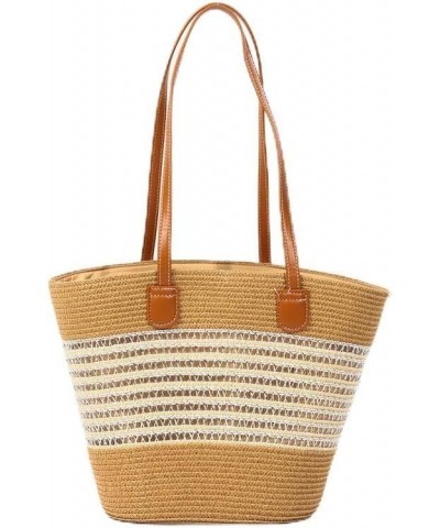 Women's Large Summer Beach Straw Tote Bags Woven Shoulder Bag Travel Beach Hobo Handbag Handmade Purse A $14.70 Totes