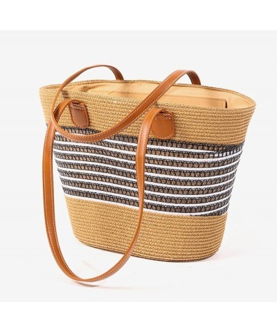 Women's Large Summer Beach Straw Tote Bags Woven Shoulder Bag Travel Beach Hobo Handbag Handmade Purse A $14.70 Totes