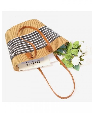 Women's Large Summer Beach Straw Tote Bags Woven Shoulder Bag Travel Beach Hobo Handbag Handmade Purse A $14.70 Totes