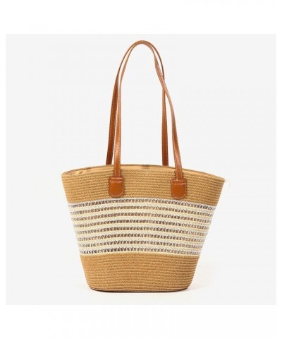 Women's Large Summer Beach Straw Tote Bags Woven Shoulder Bag Travel Beach Hobo Handbag Handmade Purse A $14.70 Totes