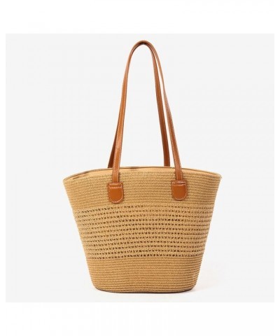 Women's Large Summer Beach Straw Tote Bags Woven Shoulder Bag Travel Beach Hobo Handbag Handmade Purse A $14.70 Totes