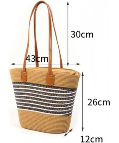 Women's Large Summer Beach Straw Tote Bags Woven Shoulder Bag Travel Beach Hobo Handbag Handmade Purse A $14.70 Totes