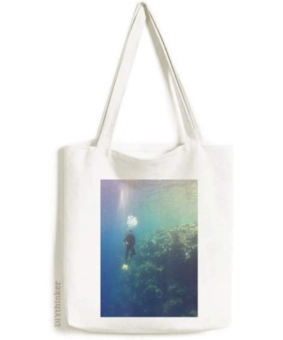 Ocean Water Diving Science Nature Picture Tote Canvas Bag Shopping Satchel Casual Handbag $14.26 Totes