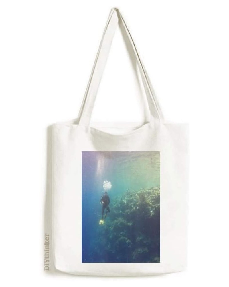 Ocean Water Diving Science Nature Picture Tote Canvas Bag Shopping Satchel Casual Handbag $14.26 Totes