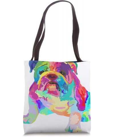 Dog Lover Gifts Womens Colorful Cool English Bulldog Mens Tote Bag $17.10 Totes