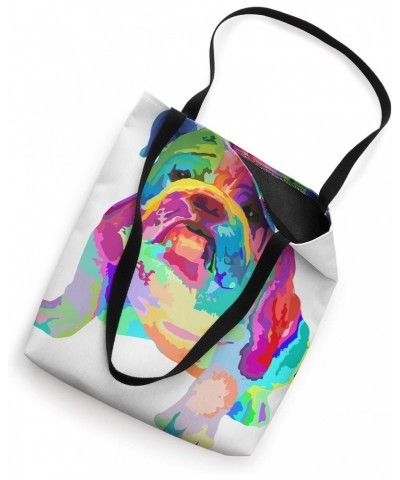 Dog Lover Gifts Womens Colorful Cool English Bulldog Mens Tote Bag $17.10 Totes