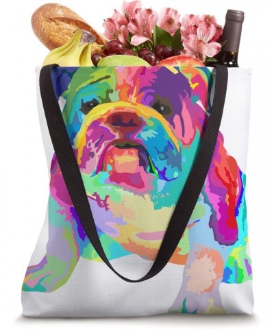 Dog Lover Gifts Womens Colorful Cool English Bulldog Mens Tote Bag $17.10 Totes