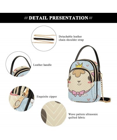 Purple Pattern Cat Crossbody Bags for Women Small Shoulder with Detachable Straps, Shoulder Handbags for Ladies Cat6 $12.59 S...