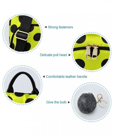 Backpack Purse for Women Fashion Travel Anti-theft Black Polka Dots Yellow Daypack Casual Shoulder Bag Medium Size $25.22 Bac...