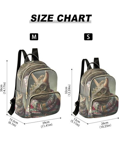 Magic Castle Quilted Backpack Purse Women Backpack Purse Anti Theft Backpack Dino in Sweater Small $13.99 Backpacks