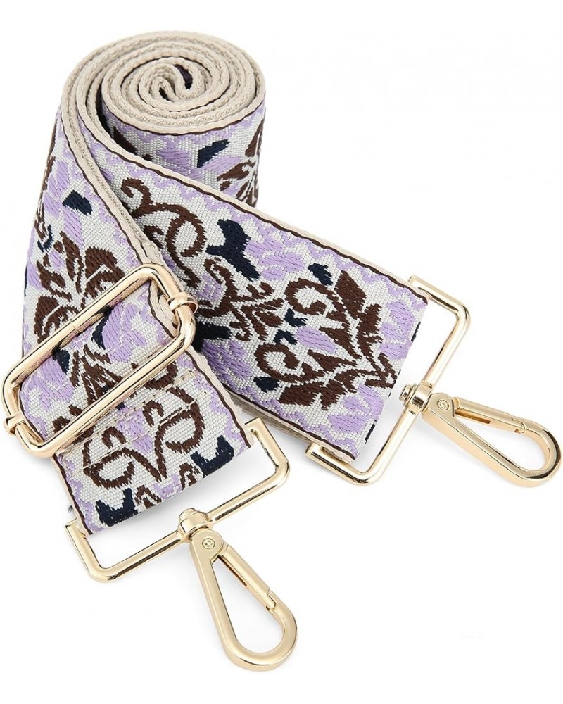 Purse Straps Replacement Crossbody - Adjustable Bag Strap for Purses, Wide Shoulder Strap for Women Guitar Purses Purple Flow...