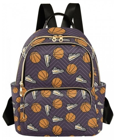 Basketball Pattern Backpack for Women Shoulder Bag Lightweight Mini Backpack Casual Daypack for Travel Small(11.41'' x 6.1'' ...